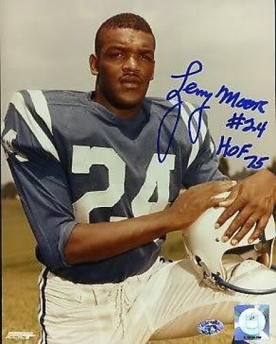 Lenny Moore Signed 8x10 Photo Poster painting Sop Cert Jsa Autograph Authentic