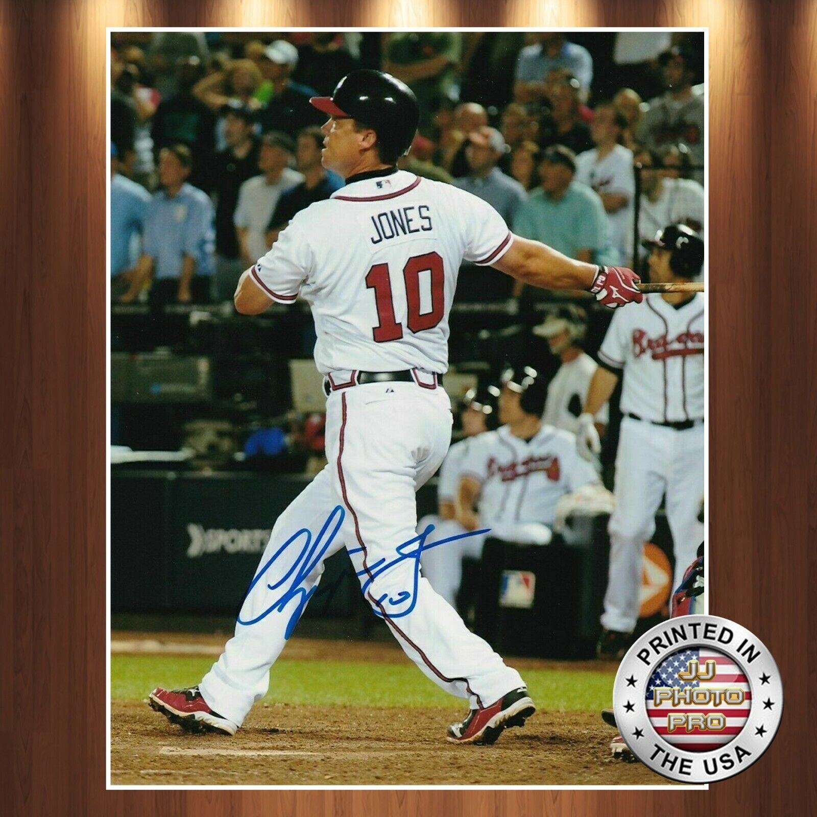 Chipper Jones Autographed Signed 8x10 Photo Poster painting (HOF Braves) REPRINT