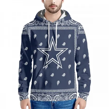 Men's Dallas Cowboys Navy Pullover Hoodie 5L04