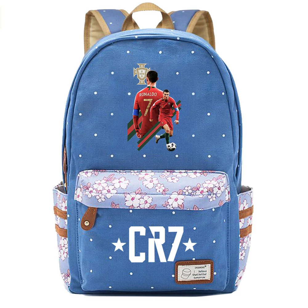 Buzzdaisy Cristiano Ronaldo Backpack - Stylish & Spacious Schoolbag with Double Side Pockets for Leisure Travel