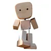 Shaking Wooden Man Figurine Handmade Car Ornaments Action Figure Creative Gifts