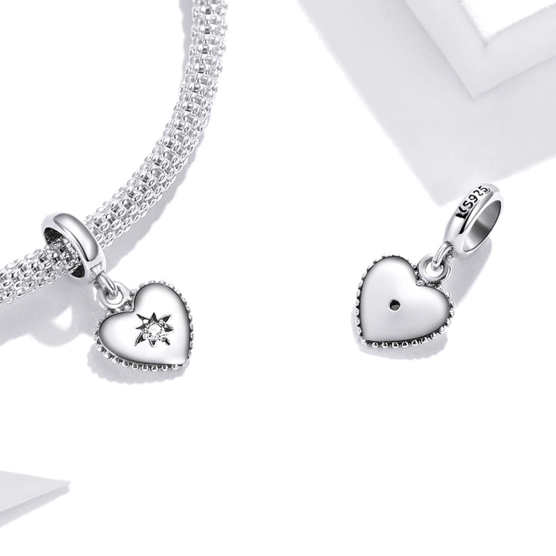 Aifule Popular Pure Silver Star Love Pendant Bracelet S925 Zircon Star Heart Pendant Accessories3