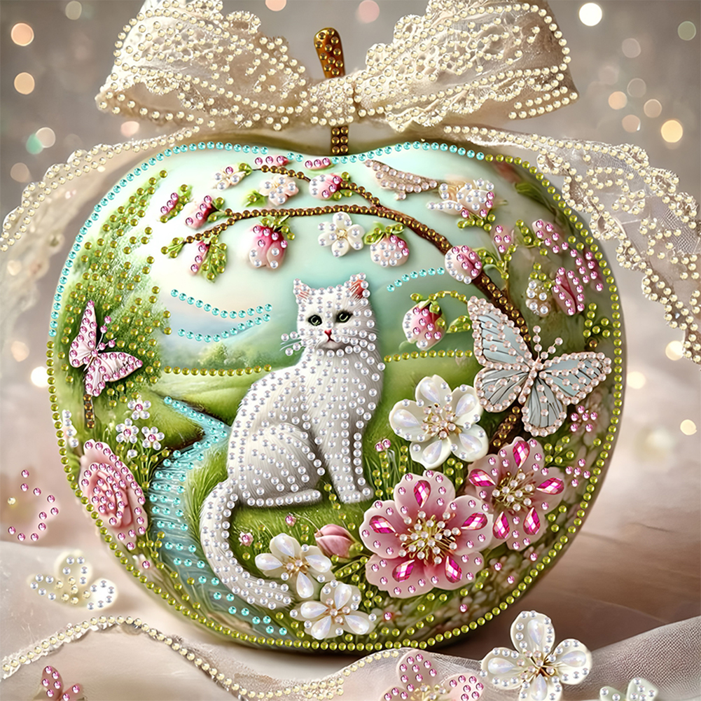 Crystal Ball Cat 30*30cm(canvas) special shaped drill diamond painting