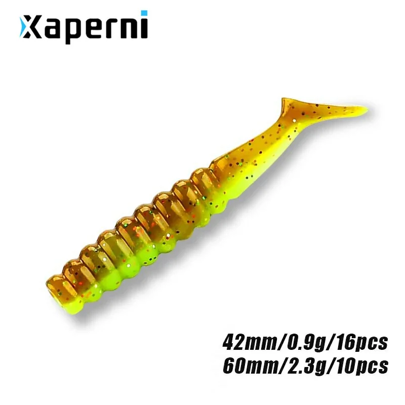 Xaperni New arrival 42mm 60mm Soft bait Fishing Lure Artificial Bait Silicone Worm Shad Needfish Saltwater Bass crappie grub