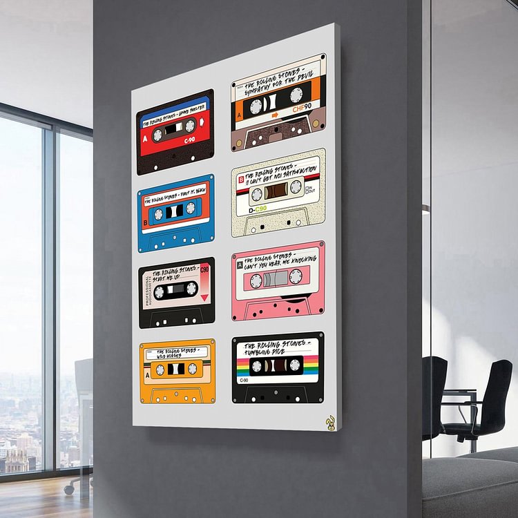 The Rolling Stones Cassette Music Poster Canvas Wall Art MusicWallArt