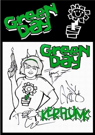 GREENDAY - SIGNED LP COVER - KERPLUNK - Photo Poster painting POSTER INSERT FOR FRAMING