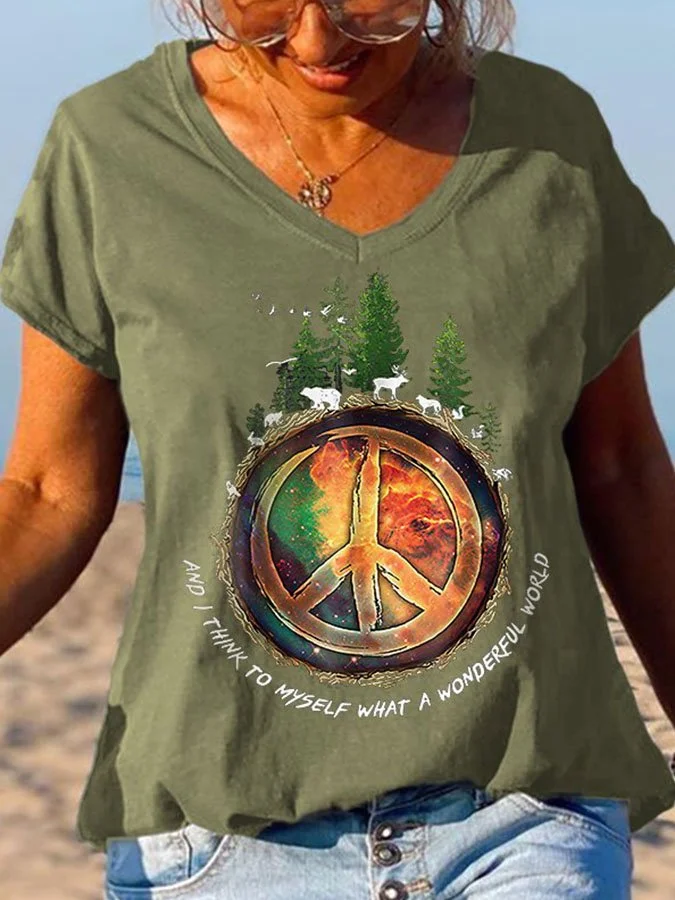Think To Myself Forest Animal Print T-Shirt socialshop