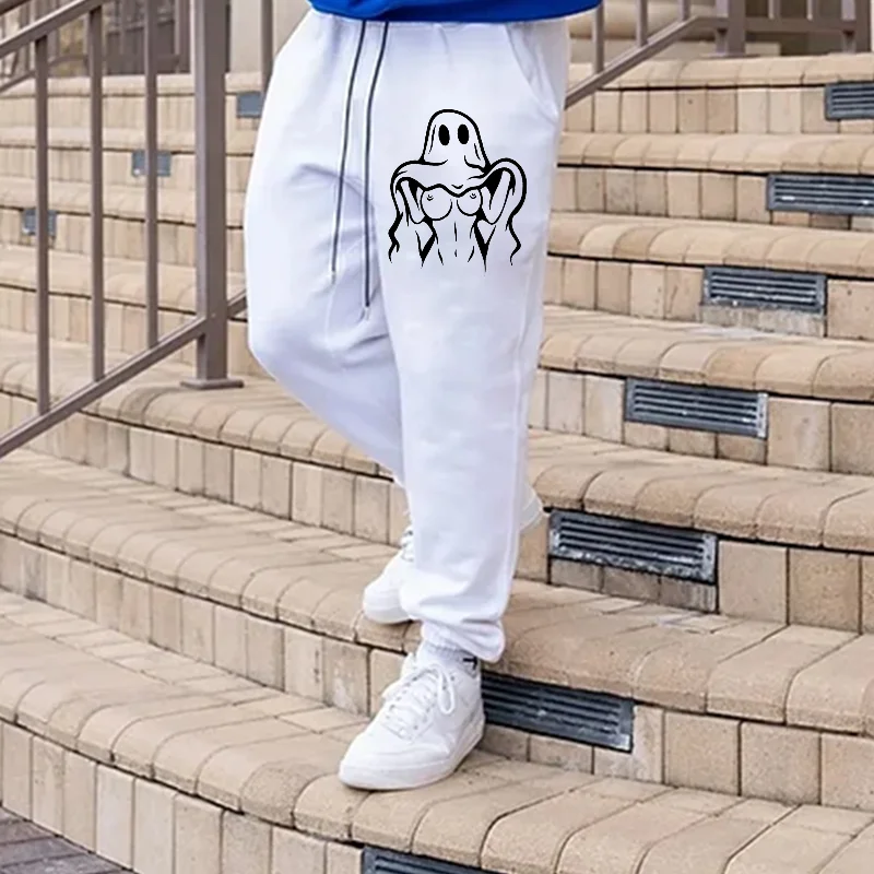 Naughty Ghost with A Good Figure Men's Print Sweatpants