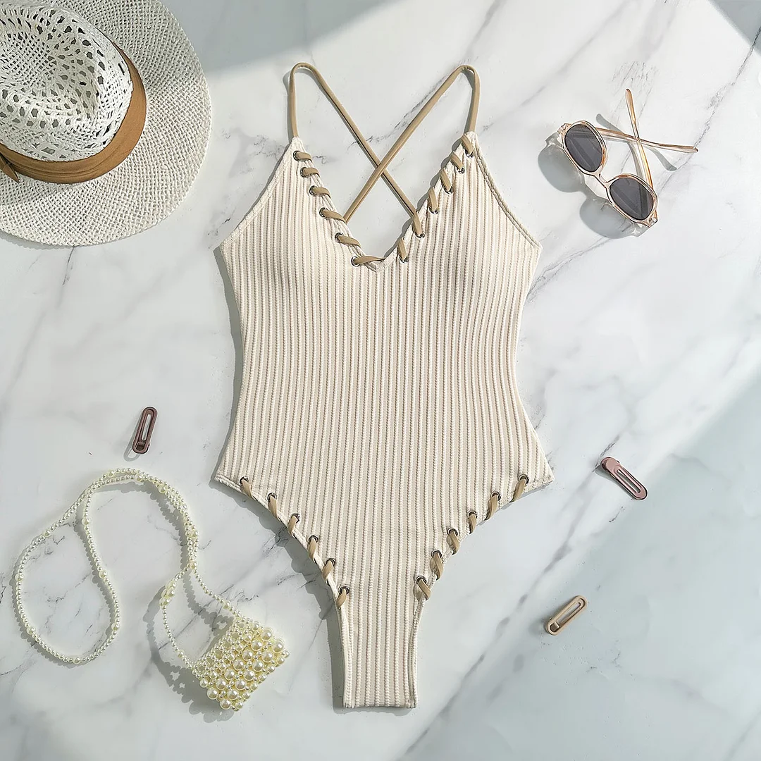 Churchf 2025 Eye-Wear Rope Color Sexy Conjoined Sling Swimsuit Swimsuit Bikini