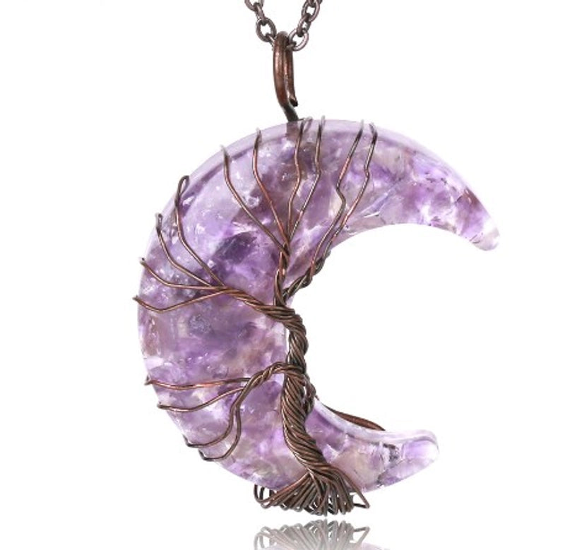 Casual Minimalist Moon Natural Stone Opal Plating Women’s Pendant Necklace Necklace Pendant