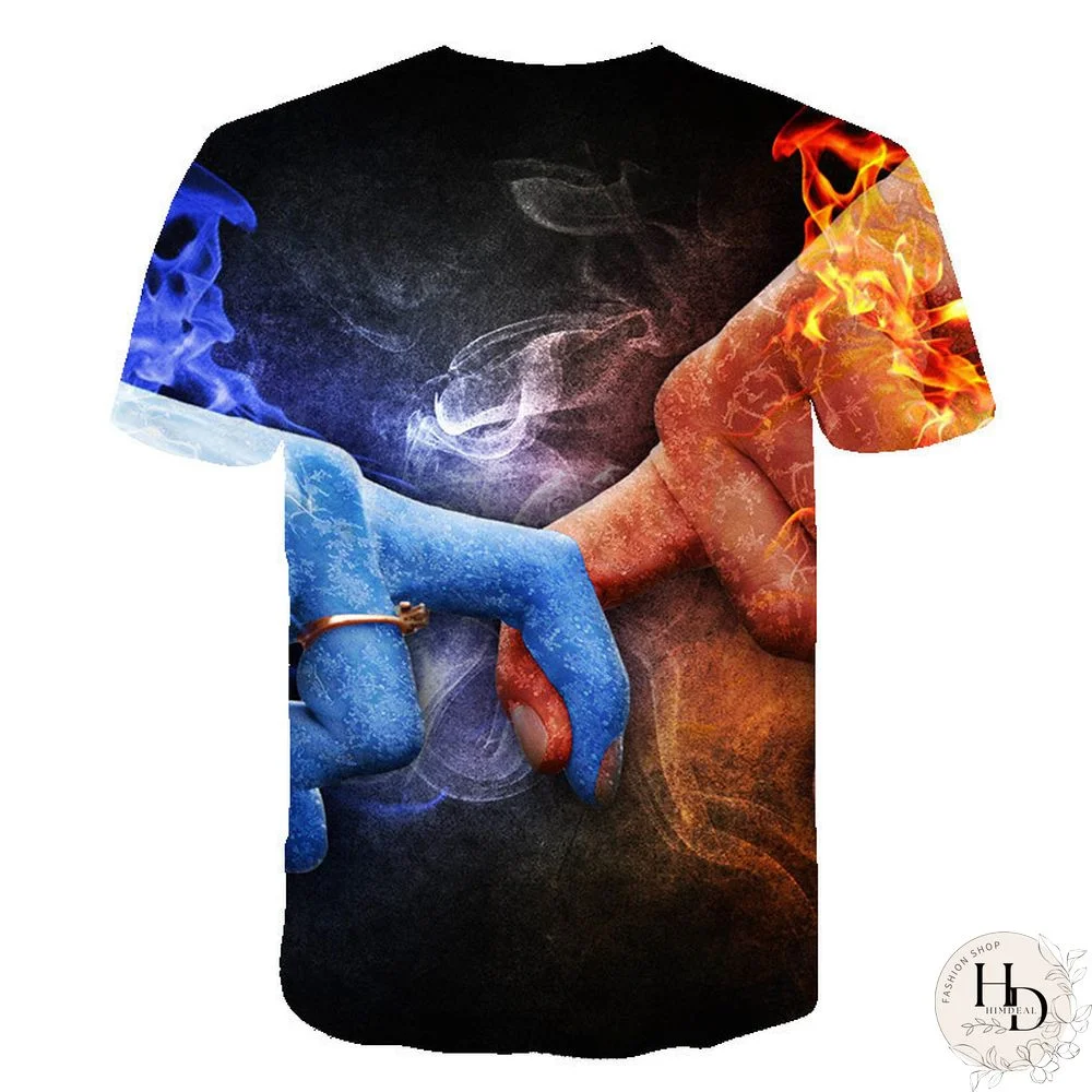 Summer Streetwear Scary Man Male 3D Print Creative Character Casual Shirt Plus Size Short Sleeve Tees Tops Clothing