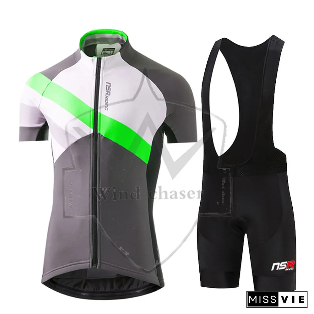 New Nsr Summer Short Sleeve Cycling Jersey Set Breathable Racing Sport Bicycle Jersey Cycling Clothing 여름 자전거 의류