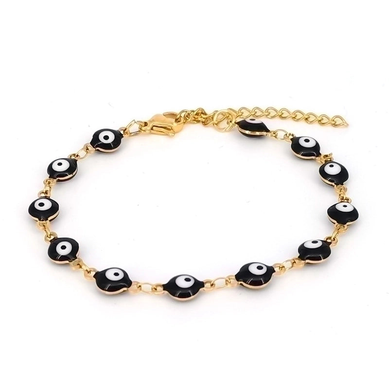 Ethnic Style Devil’s Eye 304 Stainless Steel 18K Gold Plated No Inlaid Bracelets In Bulk