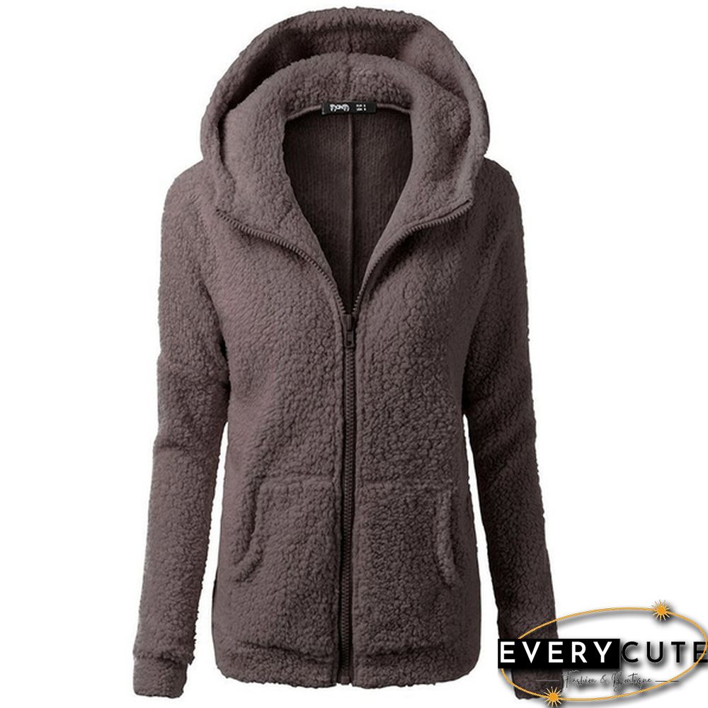 Women's Fashion Hooded Sweater Jacket Female Coat Women Casual Hoodie Coat Add Wool Sweatshirts