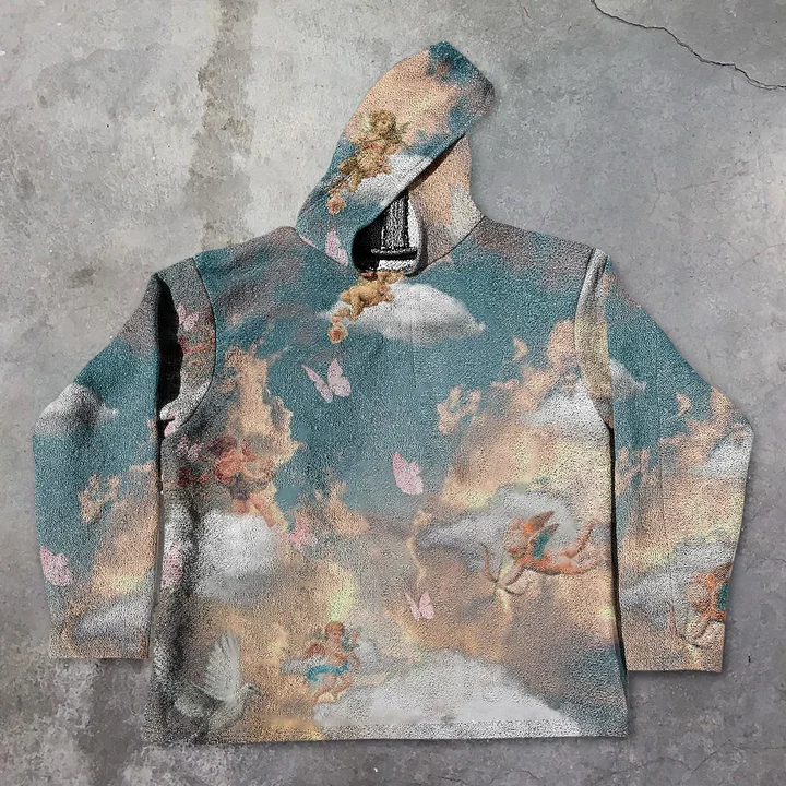 Angel Bond Pattern Street Tapestry Hoodie