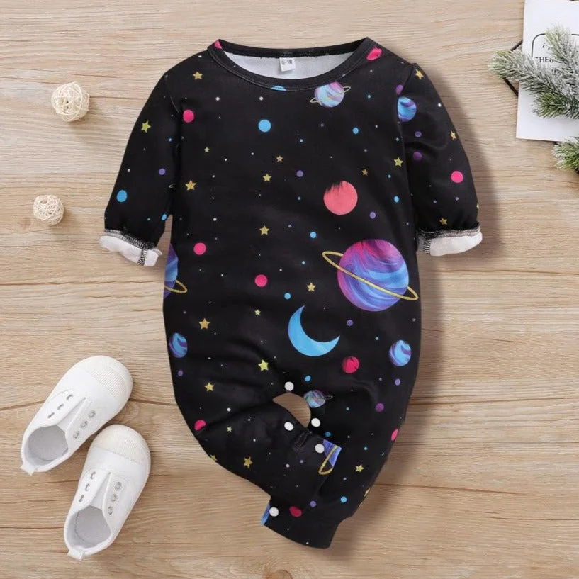 Baby Universe Star Printed Long Sleeve Jumpsuit