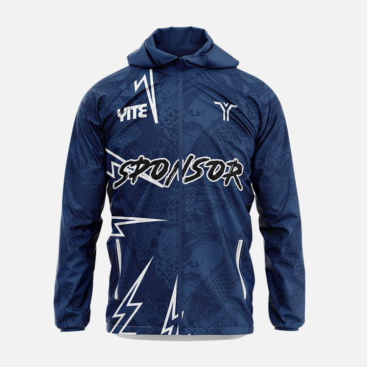 YITE |LF24-014- White  And Blue Windbreaker Jacket