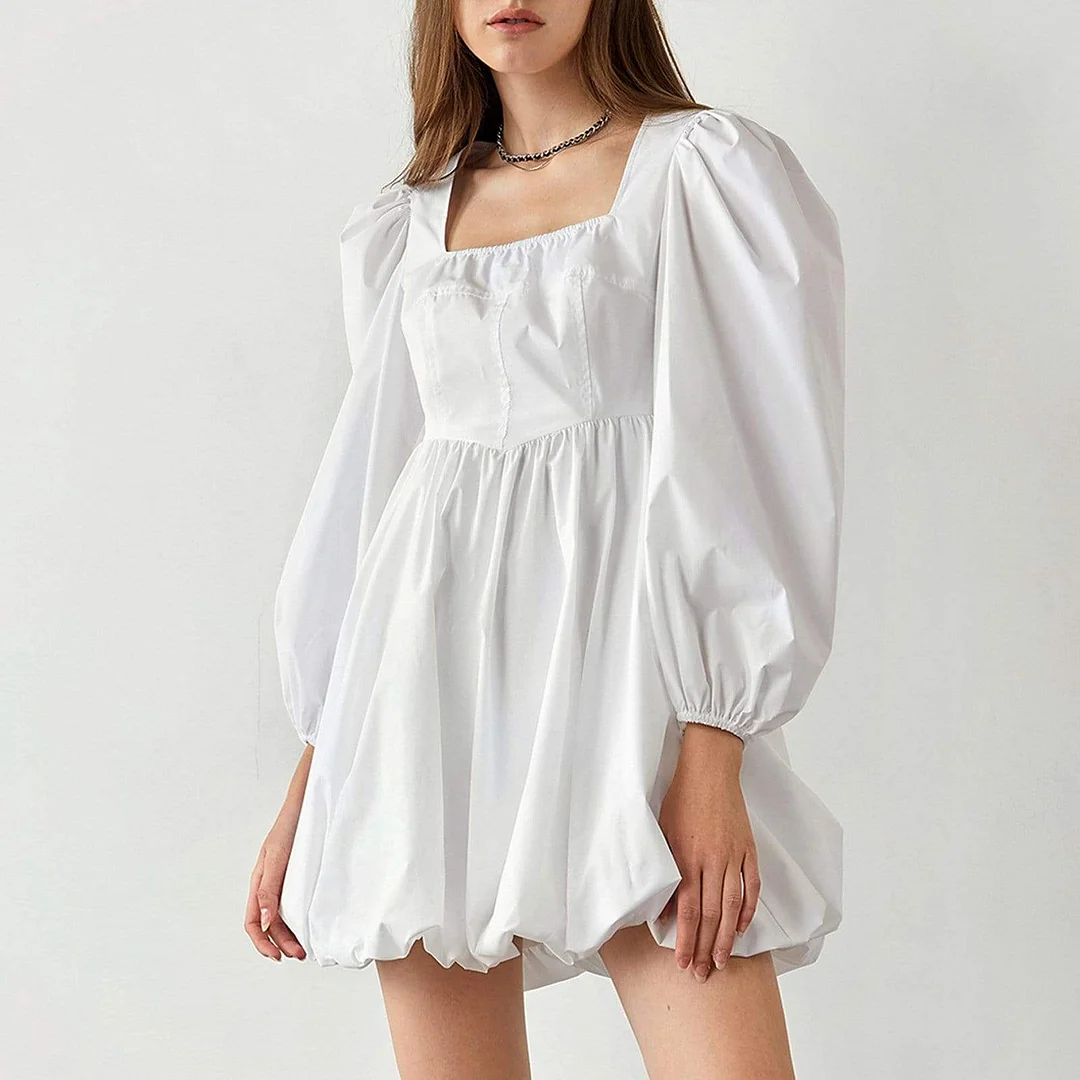Sariyah White V-Neck Mini Dress