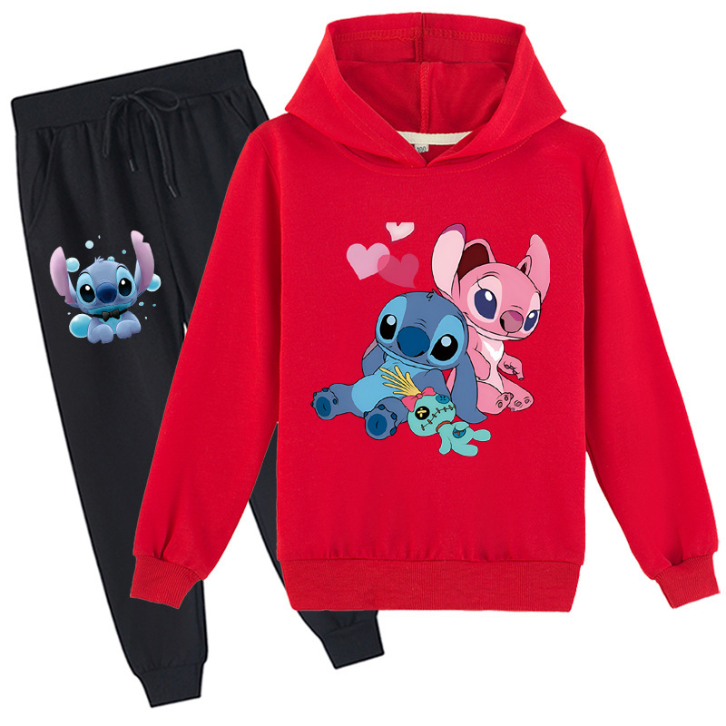 Mayoulove Stitch Zipper Jacket and Trouser Set - Cute and Comfortable Children's Clothing for Fans of Lilo and Stitch - Perfect for Boys and Girls Aged 3-10-Mayoulove