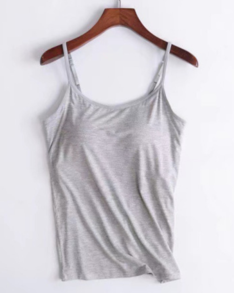 S-6XL Women's Plus Size Solid Color Long Modal Camisole With Chest Pad