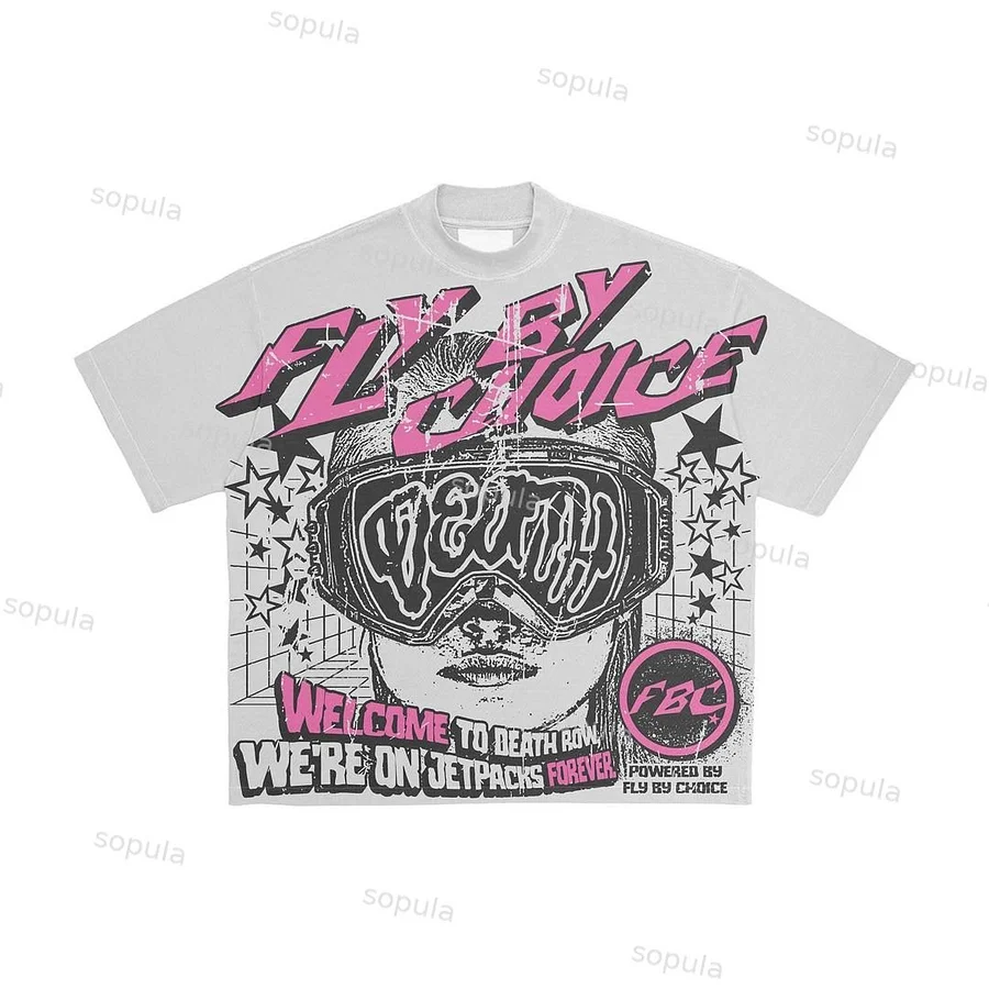 Vintage Fly By Choice Death Graphic 100% Cotton Short Sleeve T-Shirt