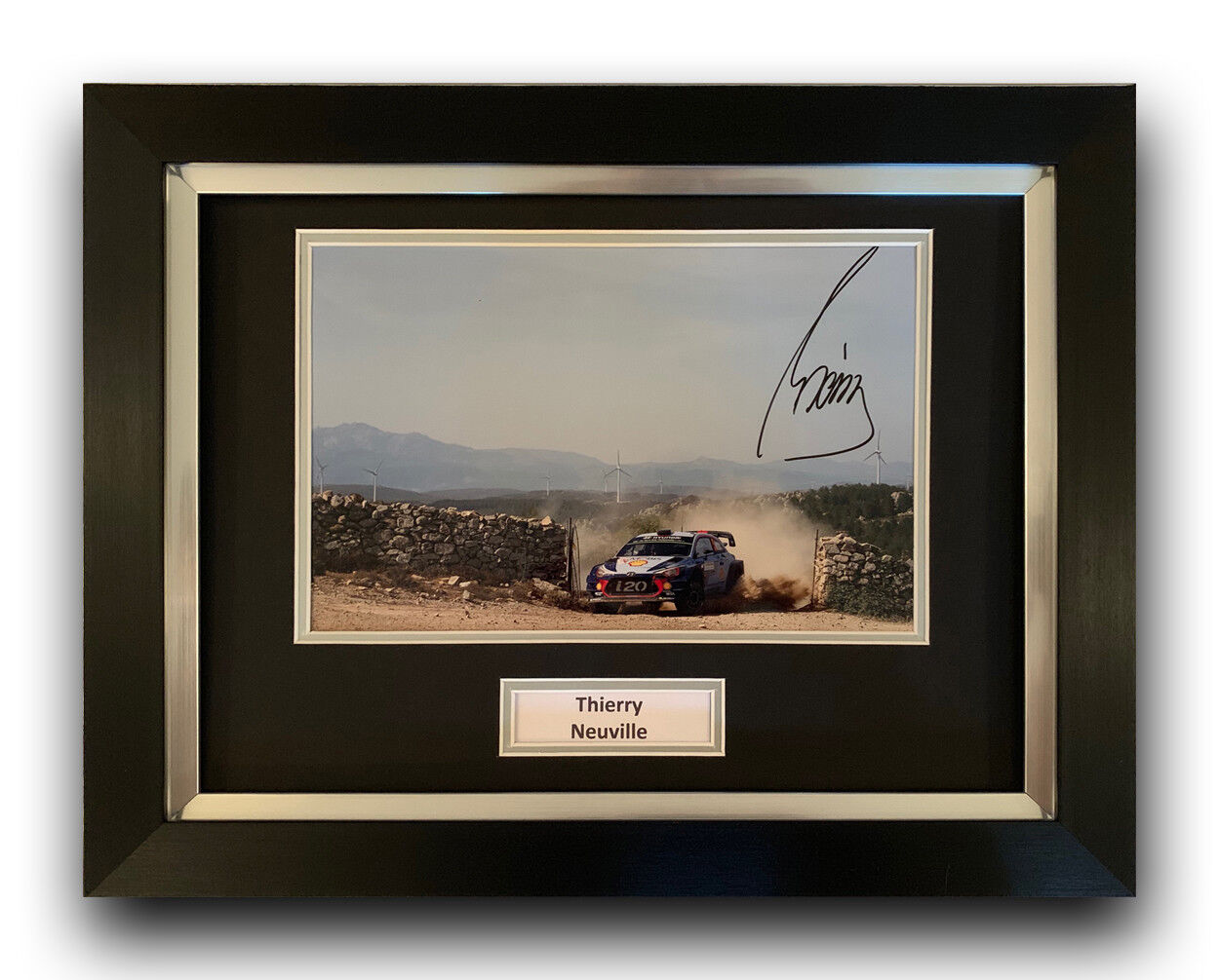 THIERRY NEUVILLE HAND SIGNED FRAMED Photo Poster painting DISPLAY - RALLY AUTOGRAPH - HYUNDAI.