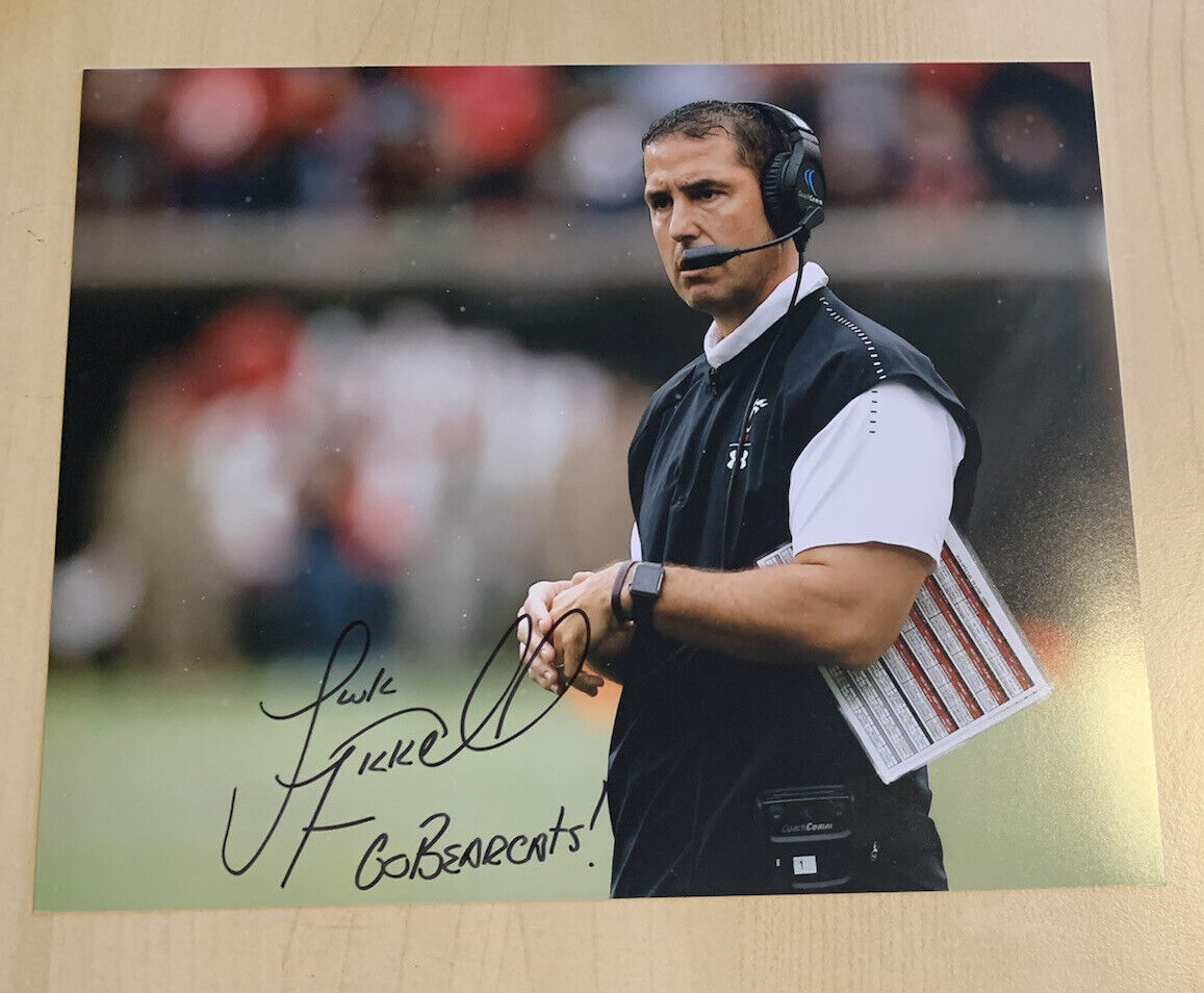 LUKE FICKELL SIGNED 8x10 Photo Poster painting CINCINNATI BEARCATS HEAD COACH AUTOGRAPHED COA