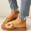 Fashion Women Summer Floral Design Flip Flop Flat Sandals