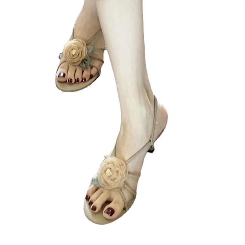 Toloer Toloer Fairy Wind With Skirt Sandals Women's Style 2024 New Beautiful High Heel Sandals Women Wear Cool Slippers Outside The Summer-Outfit Ideas