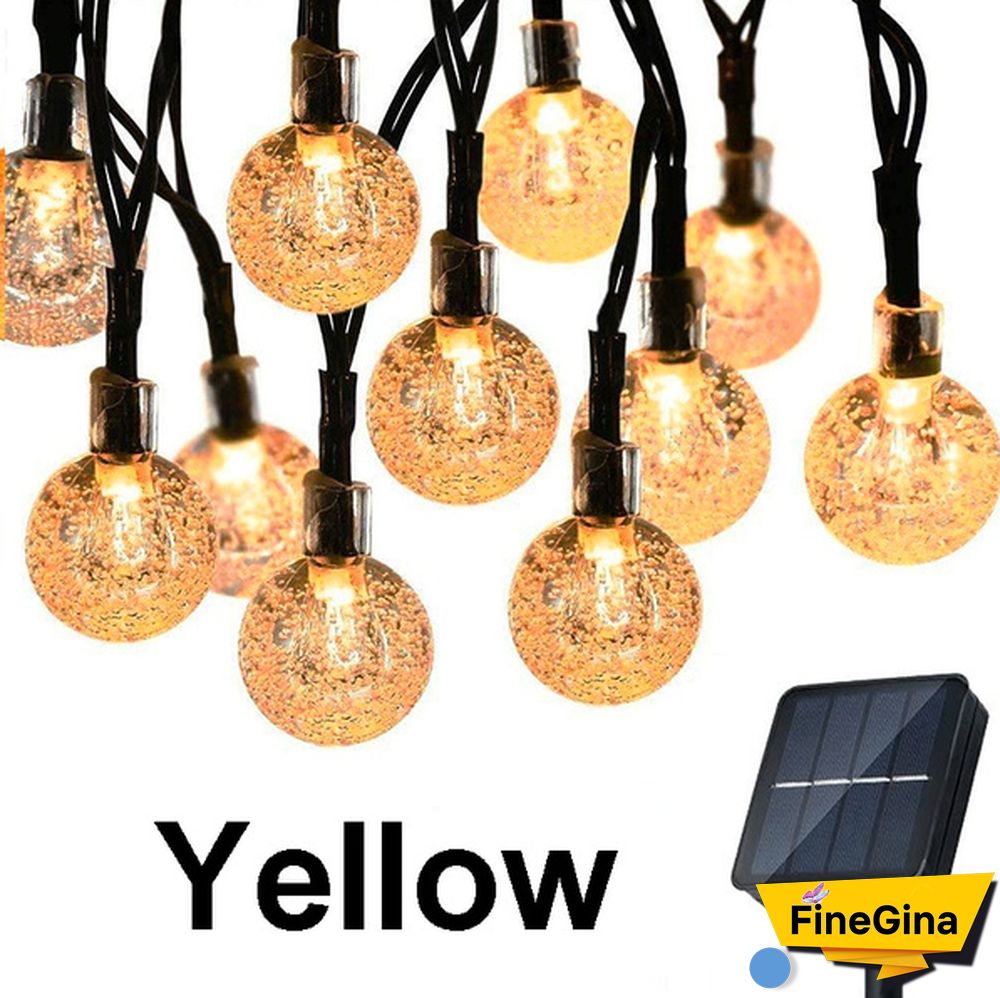 Solar String Lights Garden Outdoor String Lights Waterproof Crystal Ball Fairy Lights, Decoration Lighting for Home, Garden, Patio, Yard, Christmas