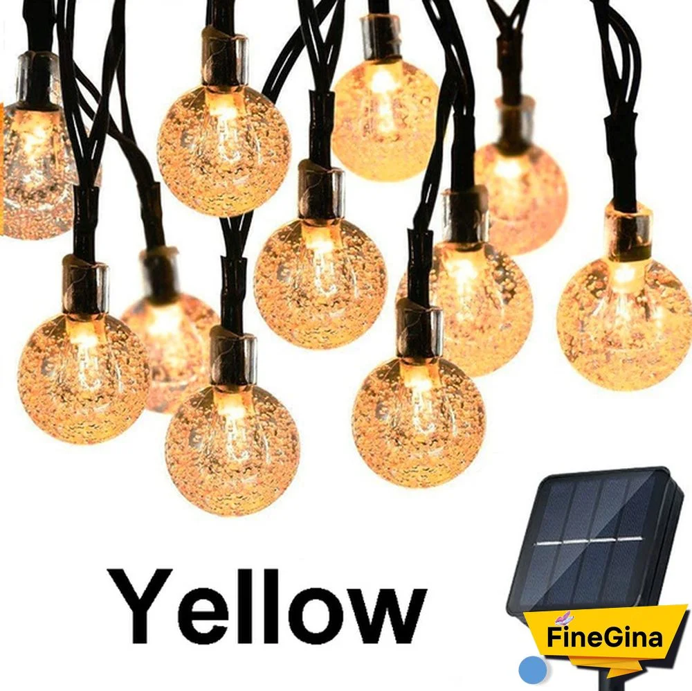 Solar String Lights Garden Outdoor String Lights Waterproof Crystal Ball Fairy Lights, Decoration Lighting for Home, Garden, Patio, Yard, Christmas