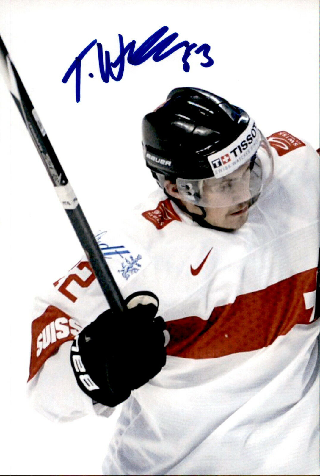 Tim Weiser SIGNED 4x6 Photo Poster painting SHERBROOKE PHOENIX / TEAM SWITZERLAND #2