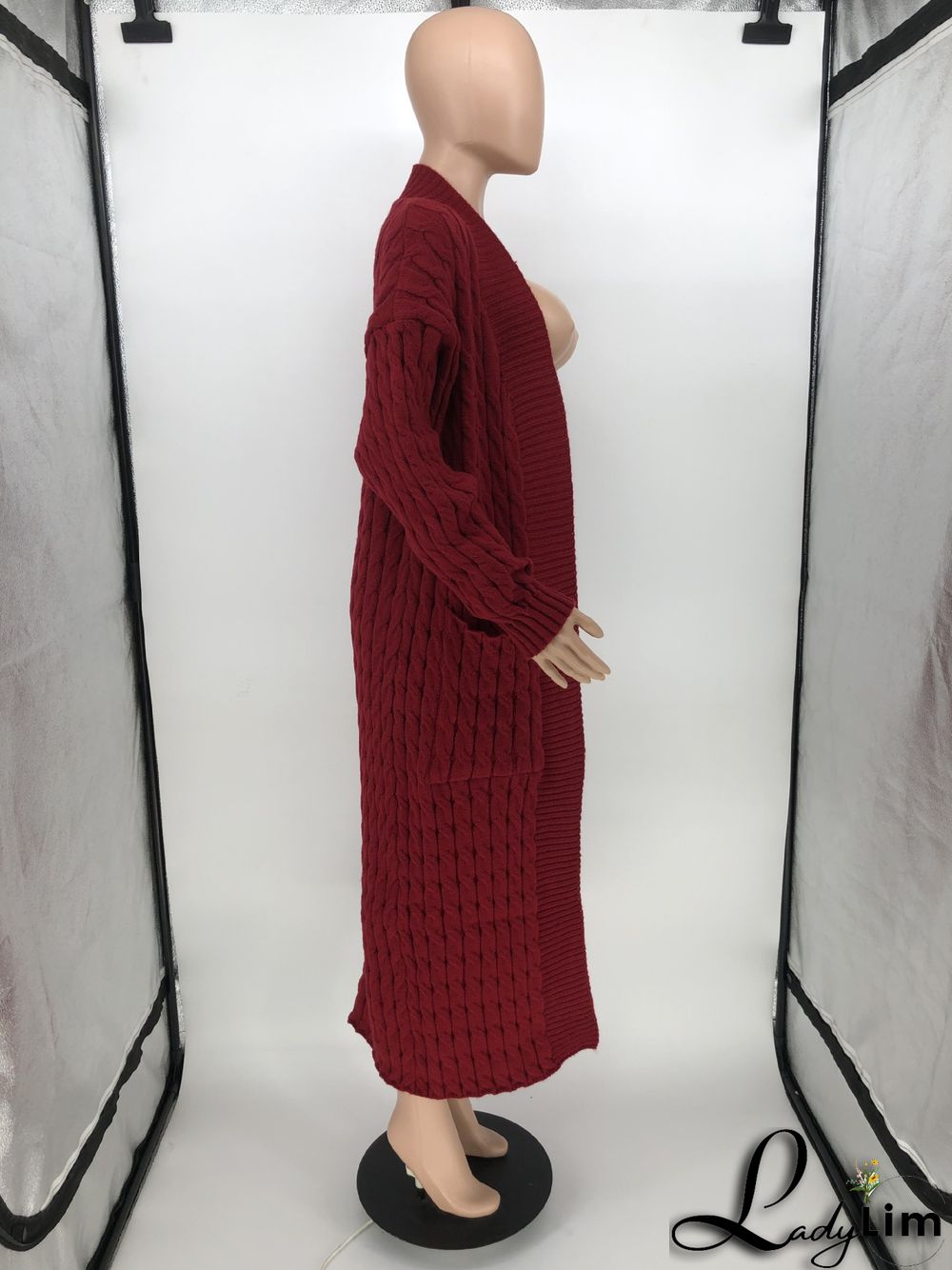 Women Winter Long Sleeve Plush Long Sweater Jacket