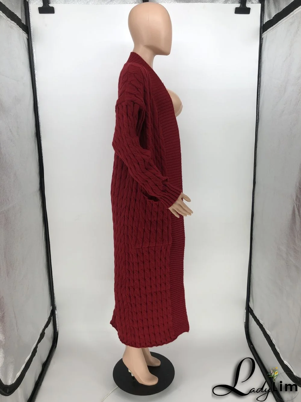 Women Winter Long Sleeve Plush Long Sweater Jacket