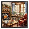 (US Local)Winter Warming Room-11CT Stamped Cross Stitch Kit(50x50cm)