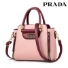 Modna skórzana torba na ramię Prada 2023 w kontrastowym kolorze