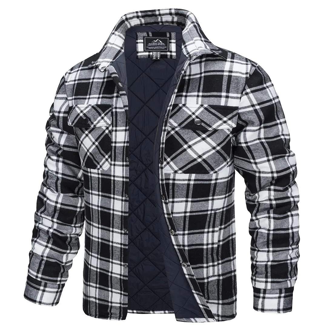 Men's Flannel Shirt Long Sleeve Button Down Jacket