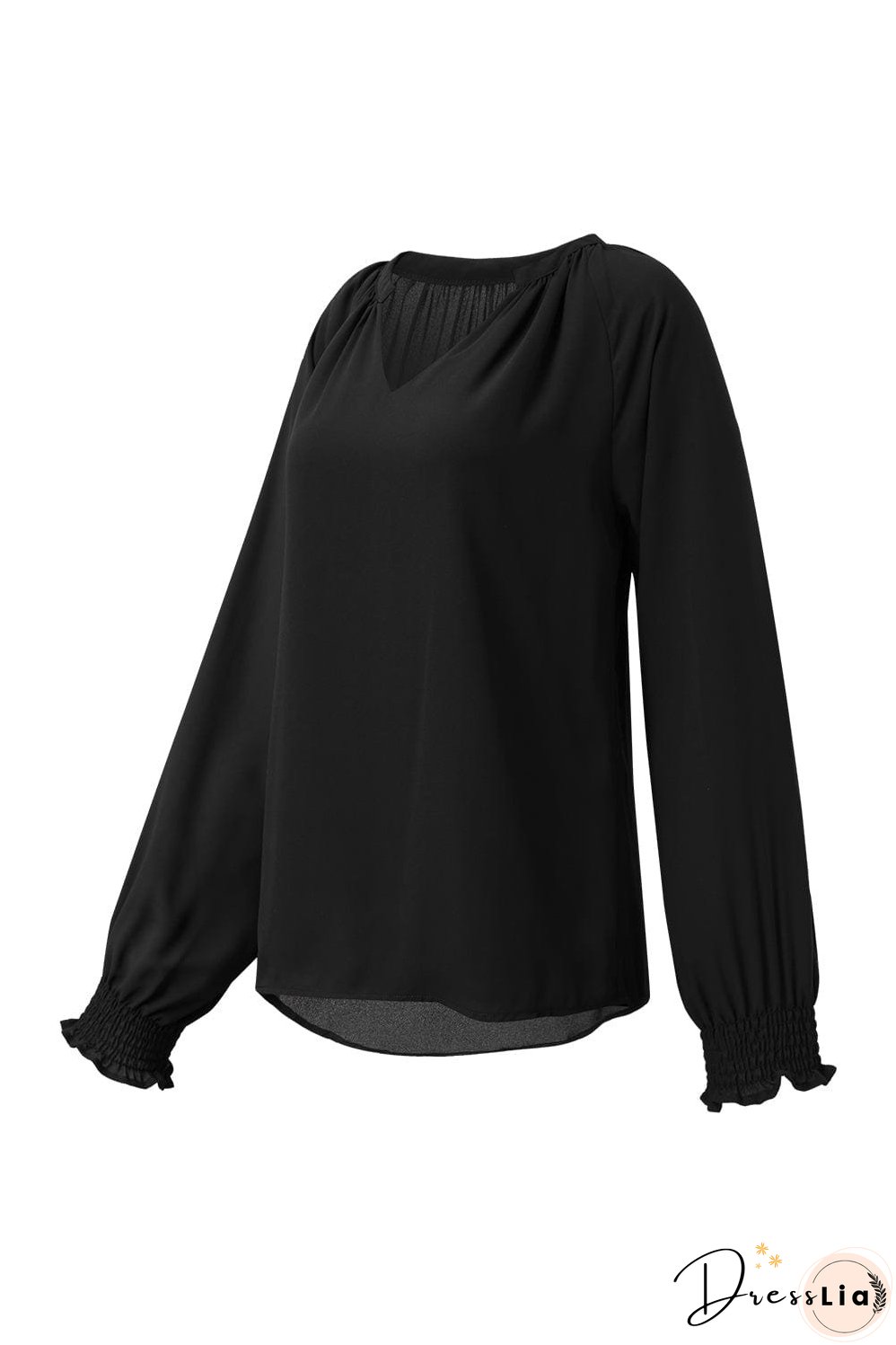 Casual V Neck Long Sleeve Shirt