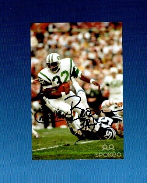 Emerson Boozer Autographed Photo Poster painting 4x6 New York Jets AFL-NFL (Original)