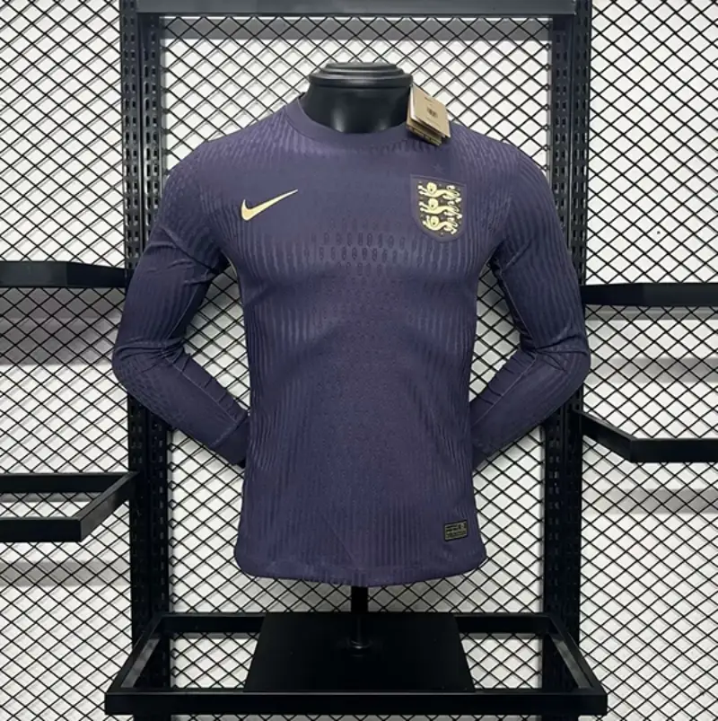 2024 Player England Long Sleeve Soccer Jersey Away