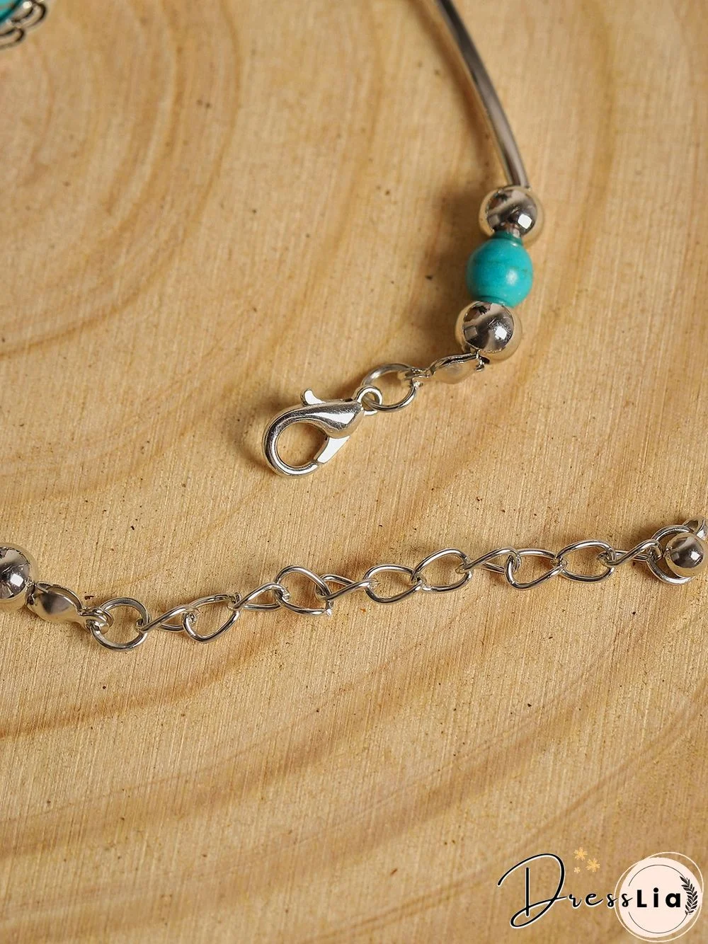 Vintage Alloy Butterfly Turquoise Bracelet