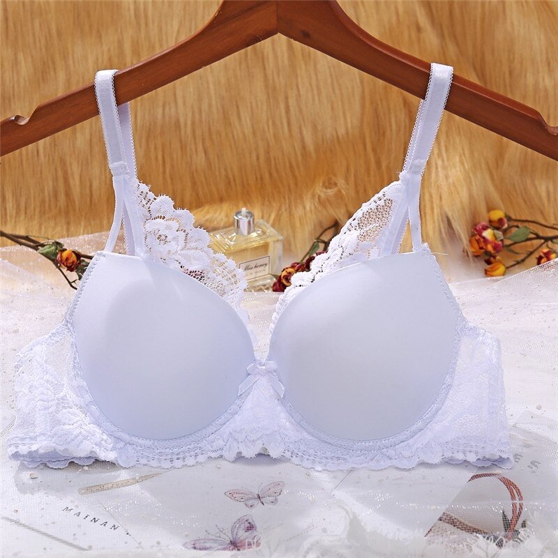 FINETOO Lace Push Up Bra Women Massage Cup Seamless Bras B C Cup Sexy Lingerie Ladies Brassiere Female Solid Color Underwear New