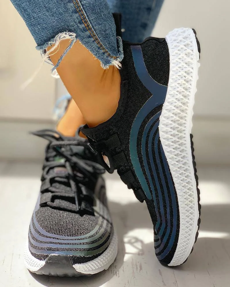 Striped Casual Sneakers for Women