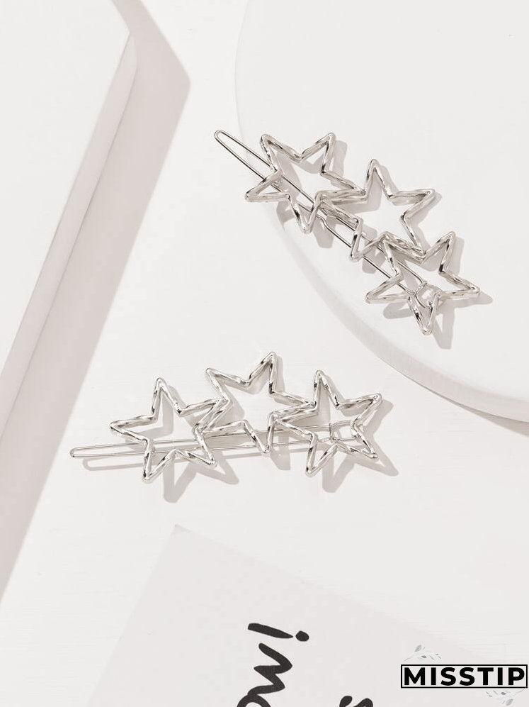 2pcs Star Decor Hair Clip