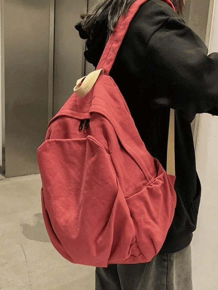 Brownm Vintage Wash College School Backpack