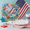(US Only)Independence Day Wreath 5D DIY Diamond Painting Dots Pendant for Window Wall
