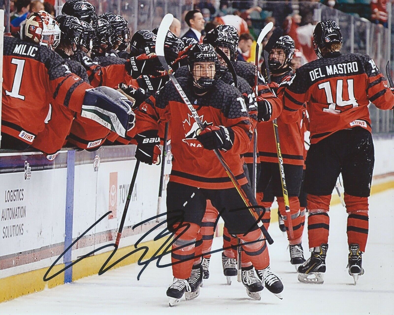 Connor Bedard Signed 8x10 Photo Poster painting Team Canada U18 Gold 2023 #1Pick Autograph COA E