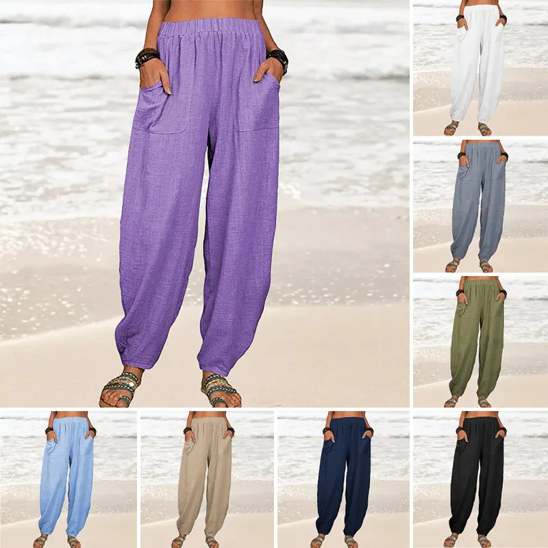 Cozymoo Women's Loose Cotton And Linen Casual Pants
