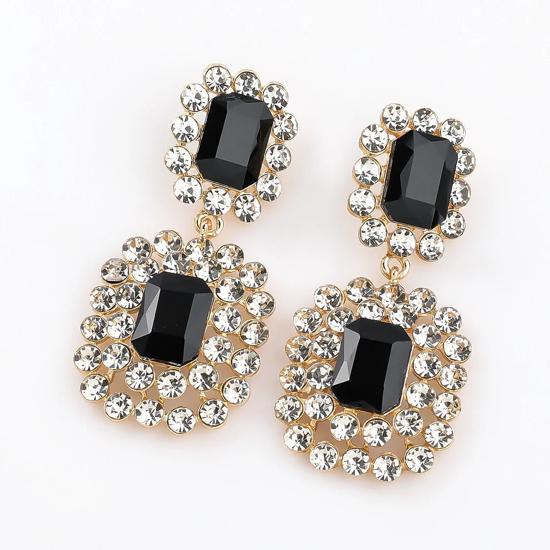 Dvacaman New Designs Crystal Square Drop Earrings for Women 2019 Fashion Rhinestone Statement Earrings Dangle Wedding Jewelry