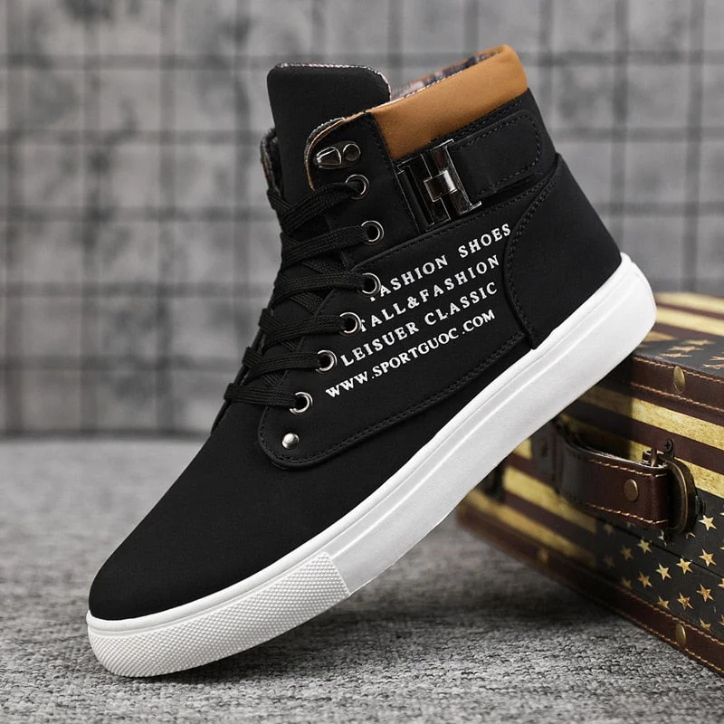 Fashion Men Casual Shoes High Top Canvas Shoes Sneakers Man Lace-Up Breathable Trainers Men Baskets Homme Basic Flats Shoes 365